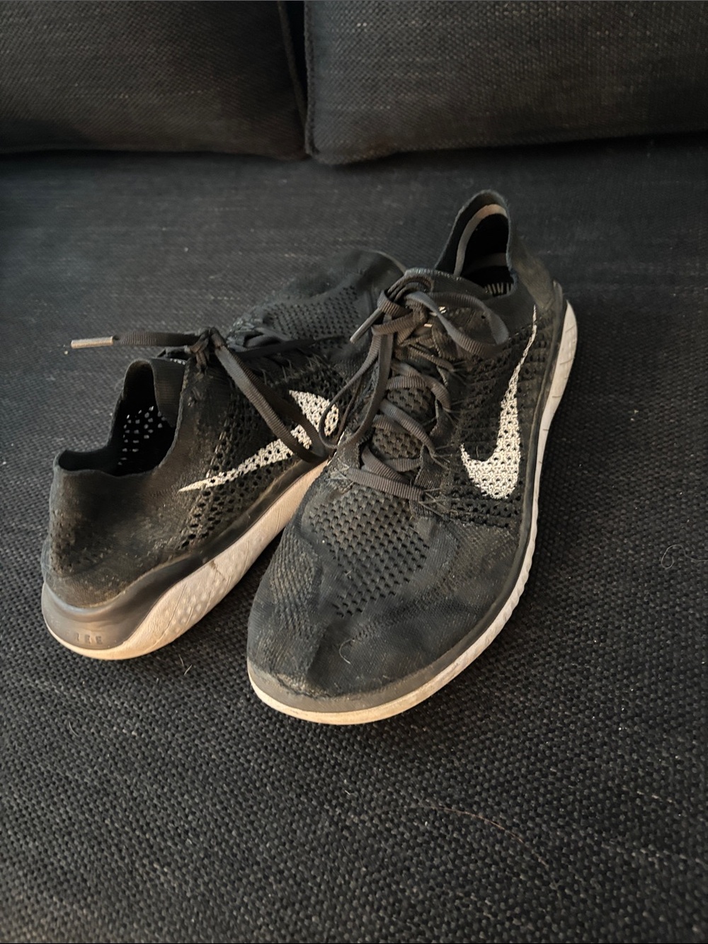 Nike Black and White Flyknit Training Shoes